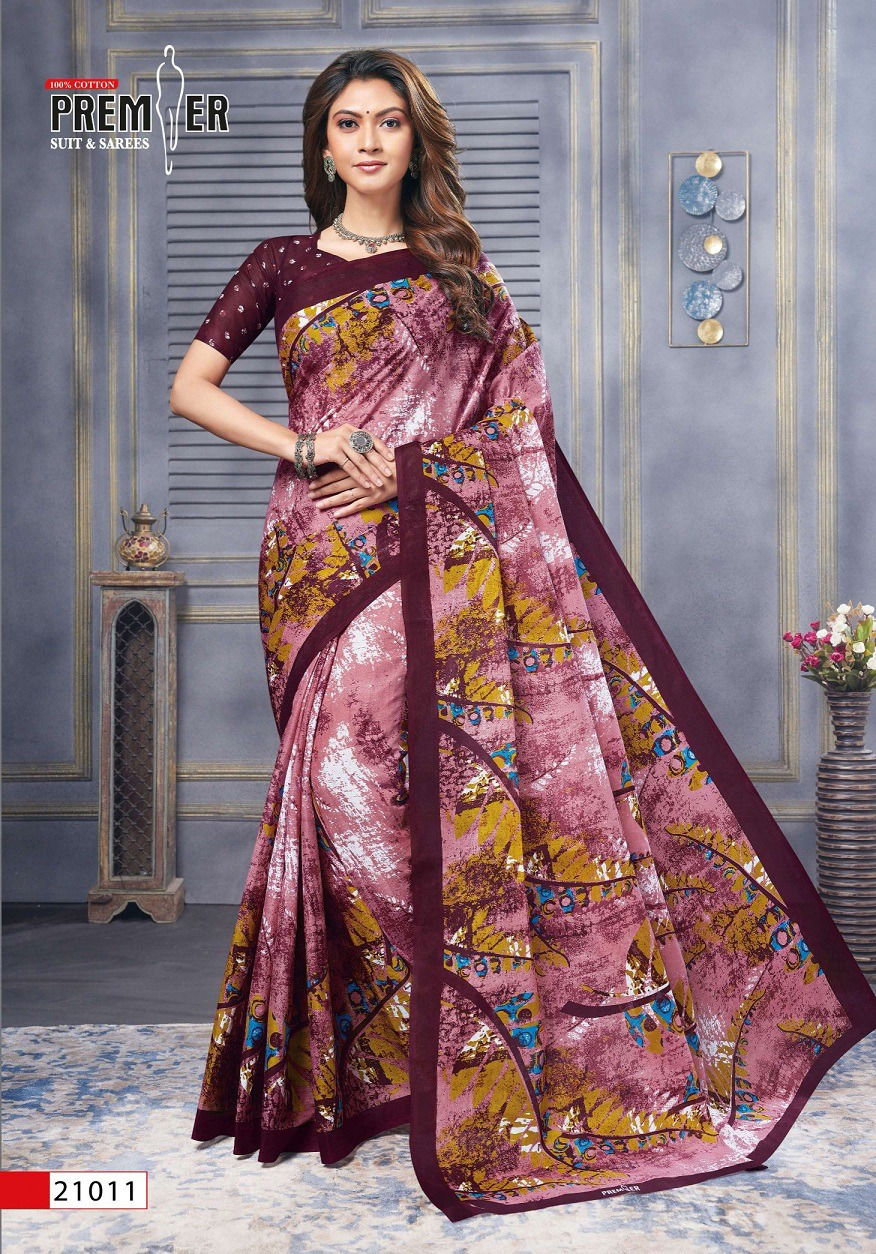 Saravani Vol 21 By Premier Cotton Printed Sarees Wholesale Shop In Surat